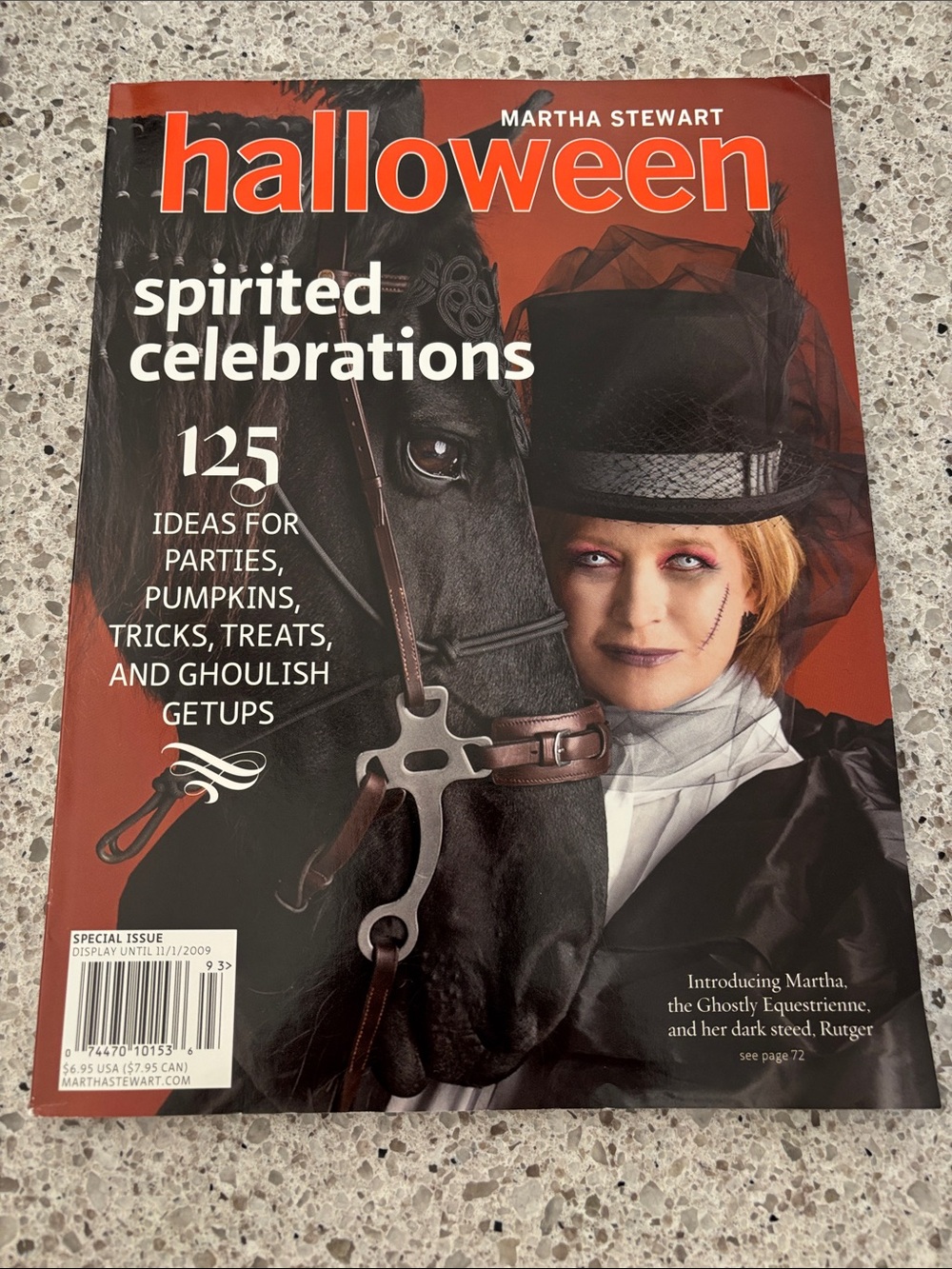 Martha Stewart Halloween Magazine - Orange & Black Cover Art